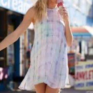 NWT Bella Dahl High Neck Tie-Dye Mini Dress - Size M